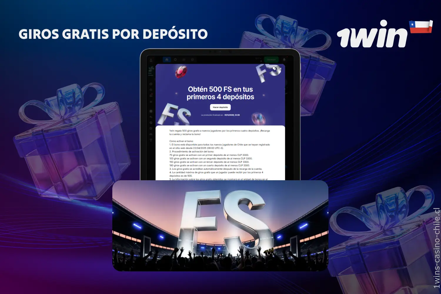 1win ofrece giros gratis, uno de los bonos de casino favoritos de los jugadores en Chile